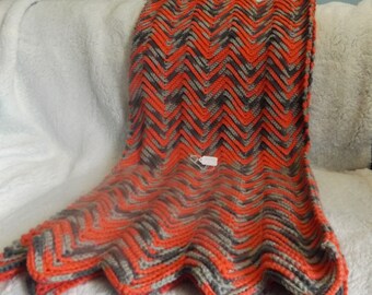 Hand-Crocheted Cotton Ripple Afghan: Vintage-Inspired Chevron Blanket