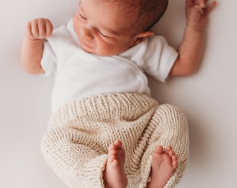 Knitting Pattern: Classic Newborn Baby Pants or Shorties, Knit Newborn Props, Newborn Trousers Knit Pattern, P050
