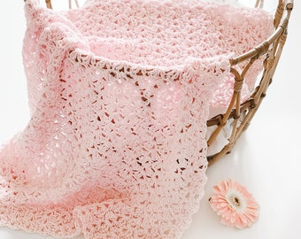 Crochet Pattern: Lacy Baby Blanket Gracy, Crochet Baby Blanket Pattern, Easy Crochet Pattern, Blanket Pattern, P023