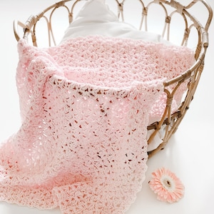 Lacy Crochet Baby Blanket Pattern: Easy Beginner Project (PDF Pattern n. 023)