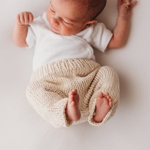 Knitting Pattern: Classic Newborn Baby Pants or Shorties, Knit Newborn Props, Newborn Trousers Knit Pattern, P050