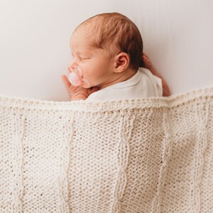 Knitting Pattern: Cables Baby Blanket Olivia, Knit Baby Blanket Pattern, Easy Knitting Pattern, Chunky Blanket Pattern, P031