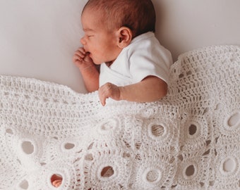 Crochet Pattern: Granny Squares Baby Blanket Crop Circles, Crochet Blanket Pattern, Easy Crochet Pattern, Summer Blanket Pattern, P058