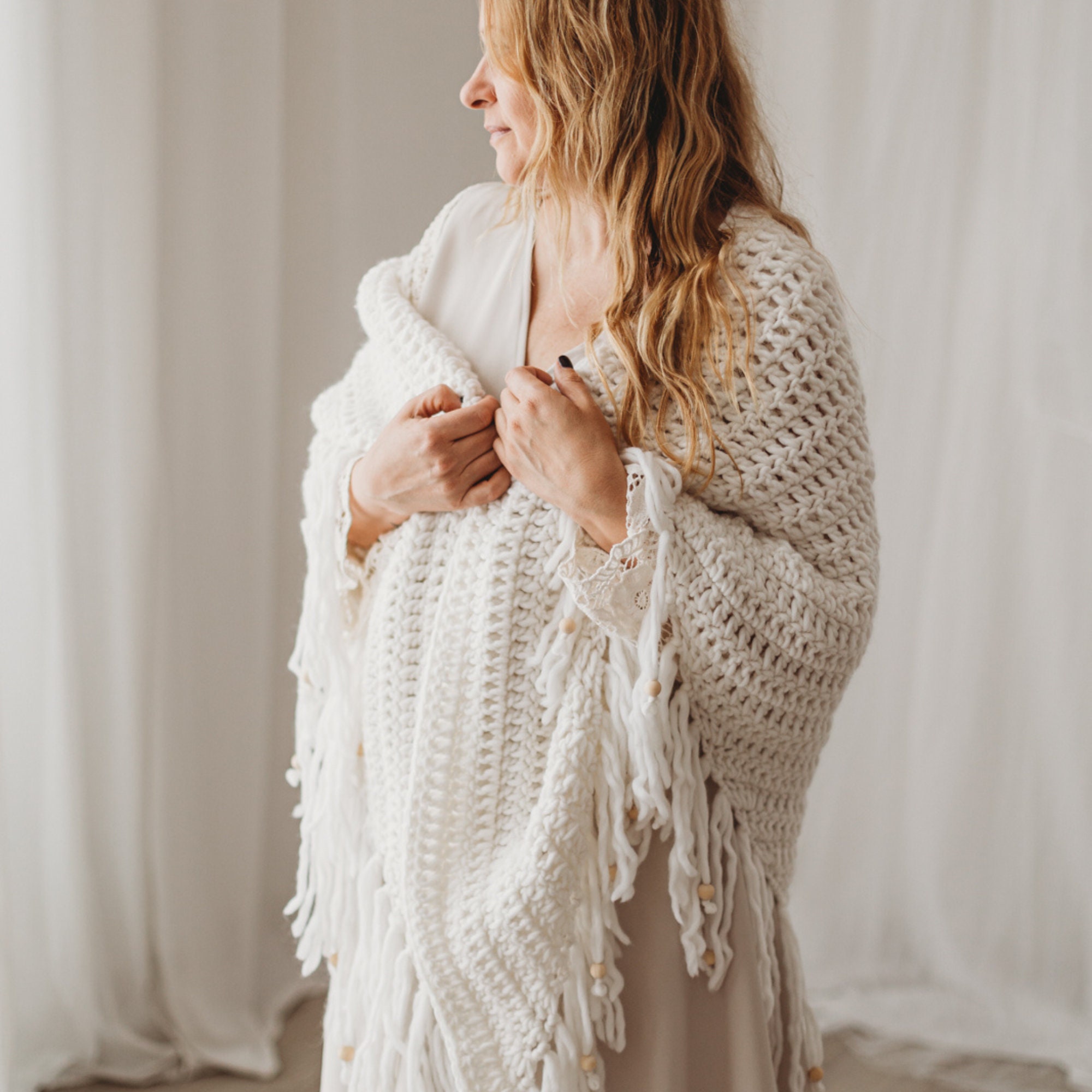 triangle shawl with fringe