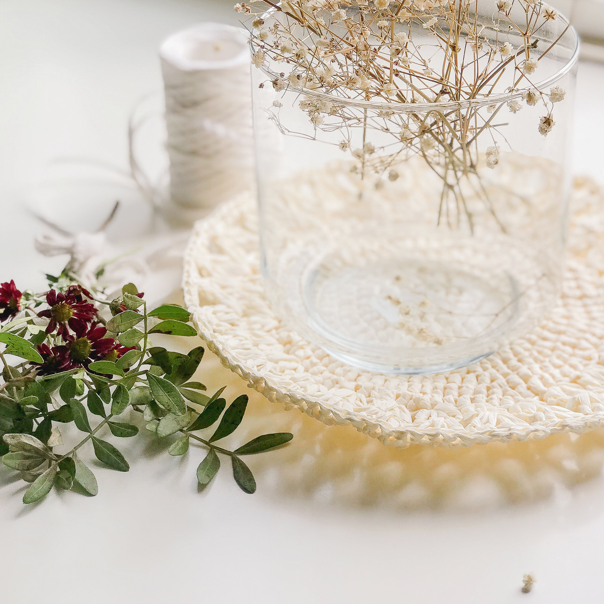 Crochet Pattern Raffia Coasters 29 Cm With 2 Border Options Etsy