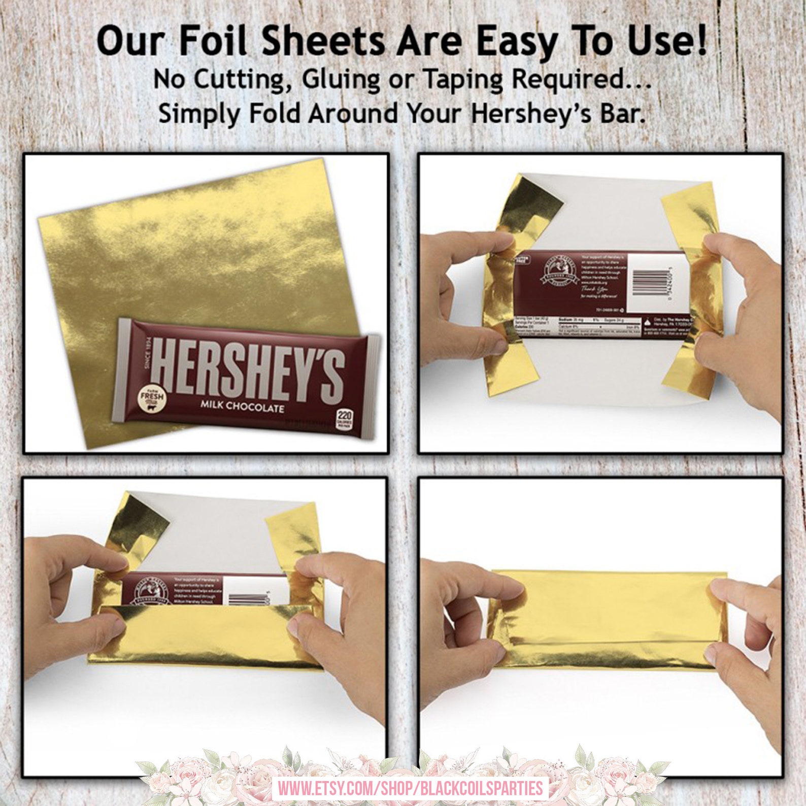 Gold Chocolate Bar Foil Sheets 1.55 OZ Gold Candy Bar Etsy