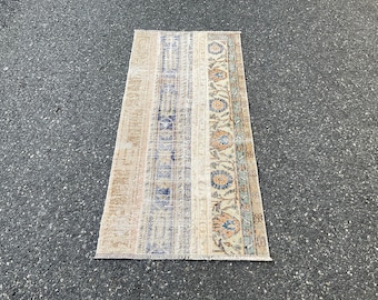 Blue Runner Rug,Runner Rug,Turkish Runner Rug,Entryway Rug,2x5 Rug,Vinatge Runner Rug,Oushak Runner Rug,Vintage Wool Runner,2x5 Runner Rug,