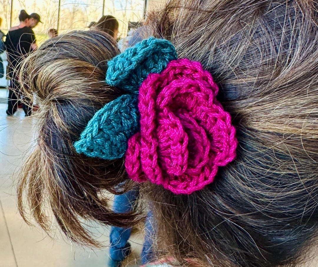 Crochet Flower Hair Tie - Etsy