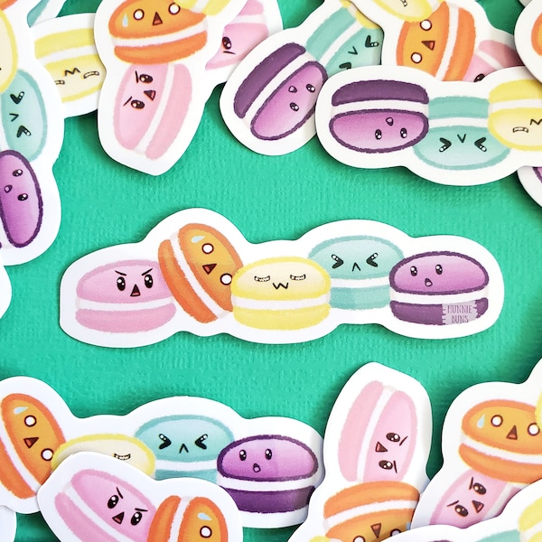 Mini Macaron Sticker, Cute Dessert Stickers, Sticker Gift For Friends, Pastry Stickers, Dessert Gift For Her, Bakery Stickers, Kawaii Pastry