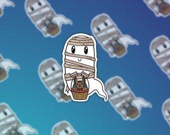 Ghost Vinyl Sticker, Mummy Sticker, Spooky Scary Halloween, Trick or Treat, Cute Kawaii Waterproof Laptop, Planner, Scrapbook Stickers
