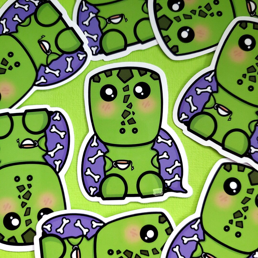 Cute Dinosaur Sticker, Trex Decal, Tea Lover Gift Idea, Girl Dinosaur