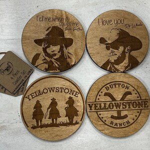 Yellowstone Train Station Absorbent Coasters Set of 4 Rip Wheeler