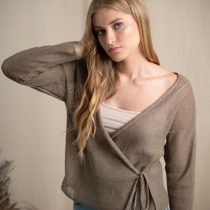 how to style tie front cardigan