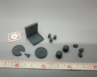 1/24 Maßstab Pizza Box, Pizzen, 6 Soda/Bierdosen, 2 Hamburger Resin Model Kit