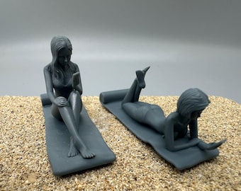 1/24 Maßstab Sexy Beach Girls Kunstharzfiguren unbemalt
