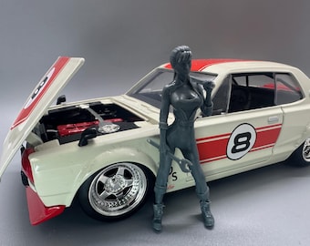 1/24 Maßstab Sexy Mechanikerin Resin Figur unbemalt