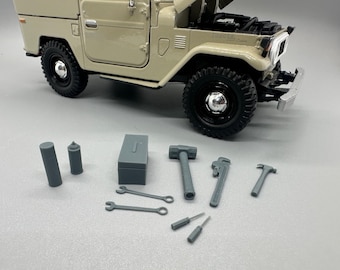 1/24 Maßstab Resin Werkzeugkasten und Spraydosen, unbemalt