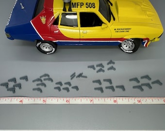 1/24 Skala Resin Lot von 30 Handfeuerwaffen unbemalt Resin