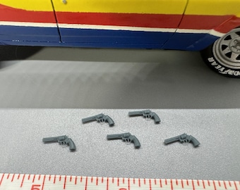 1/24 Maßstab Resin Lot von 5 Magnum Revolvern Unbemalt