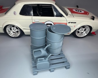 1/24 Resin Palette, Ölfässer und Gasdosen