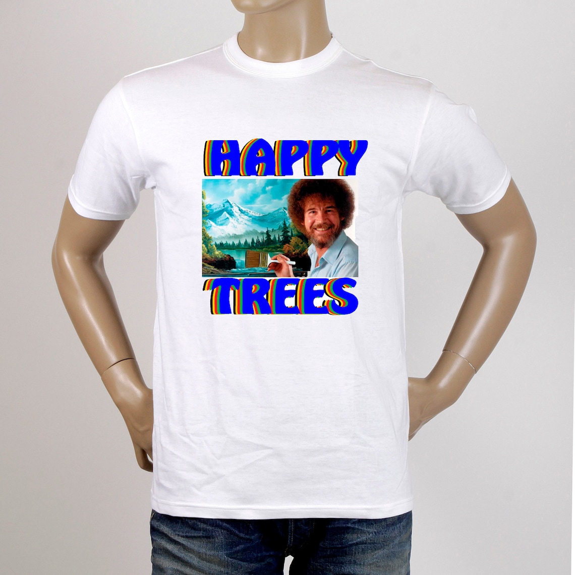 Bob Ross Tshirt
 BOB ROSS Tshirt Happy Trees T Shirt Painting Tee Shirt
