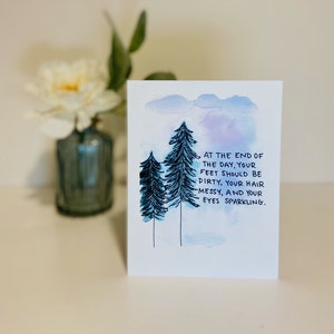 Inspirationskarte - Augen funkelnde Kiefern - Original Aquarell Karte