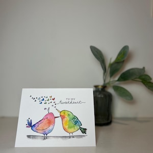 Love Series 3.0 - Zwei Herzen - Original Aquarell Karte