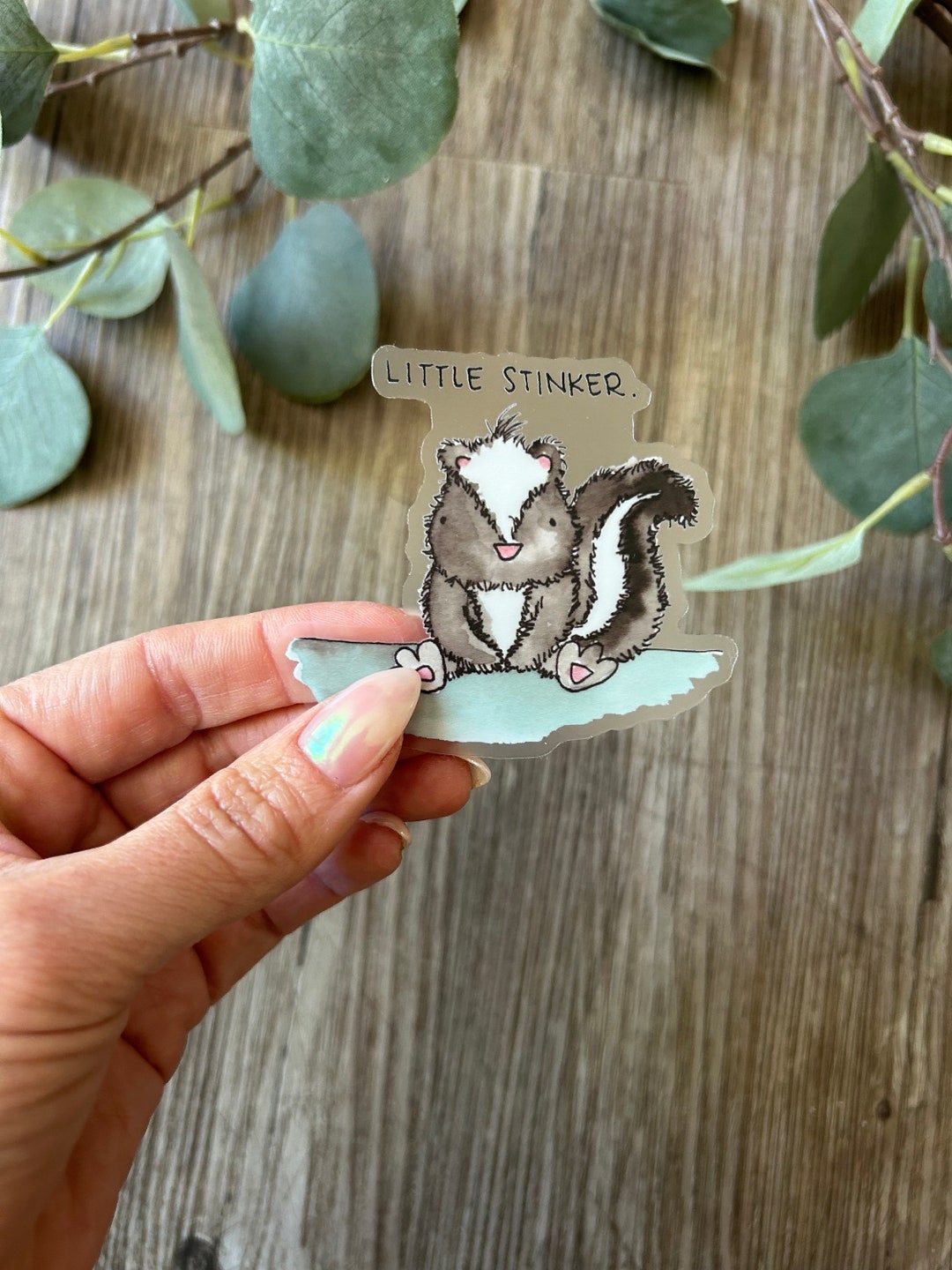 Skunk Sticker Little Stinker Skunk Clear Decal Sticker, Mini Vinyl Sticker, Aesthetic ...