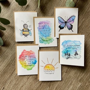 Inspirerende positieve kaarten - Well Wishes Series 2.0 - 6 of 12 Pack aquarel blanco kaarten