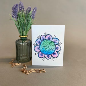 Inspirerende kaart - Goede dingen - Originele aquarel blanco kaart