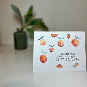 Verjaardagskaart - verjaardagssinaasappels - originele blanco aquarelkaart