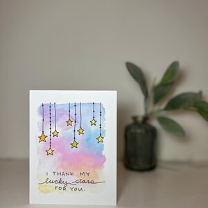 Love Series 3.0 - Lucky Stars - Carte vierge aquarelle originale