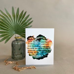 Inspirierende Karte - Your Story Matters - Original Aquarell Blanko Karte