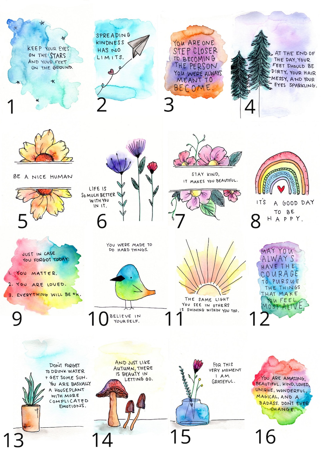 8x10 Inspirational Watercolor Art Print - Etsy