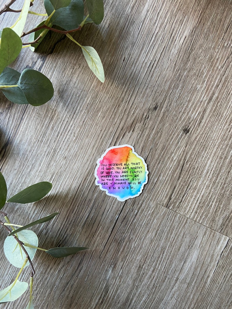 You Are Enough Clear Decal Sticker, Mini Vinyl Sticker, Aesthetic ...