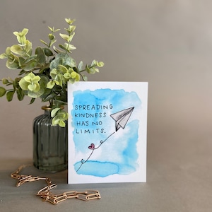 Carte inspirante - Répandre la gentillesse - Carte vierge à l’aquarelle originale