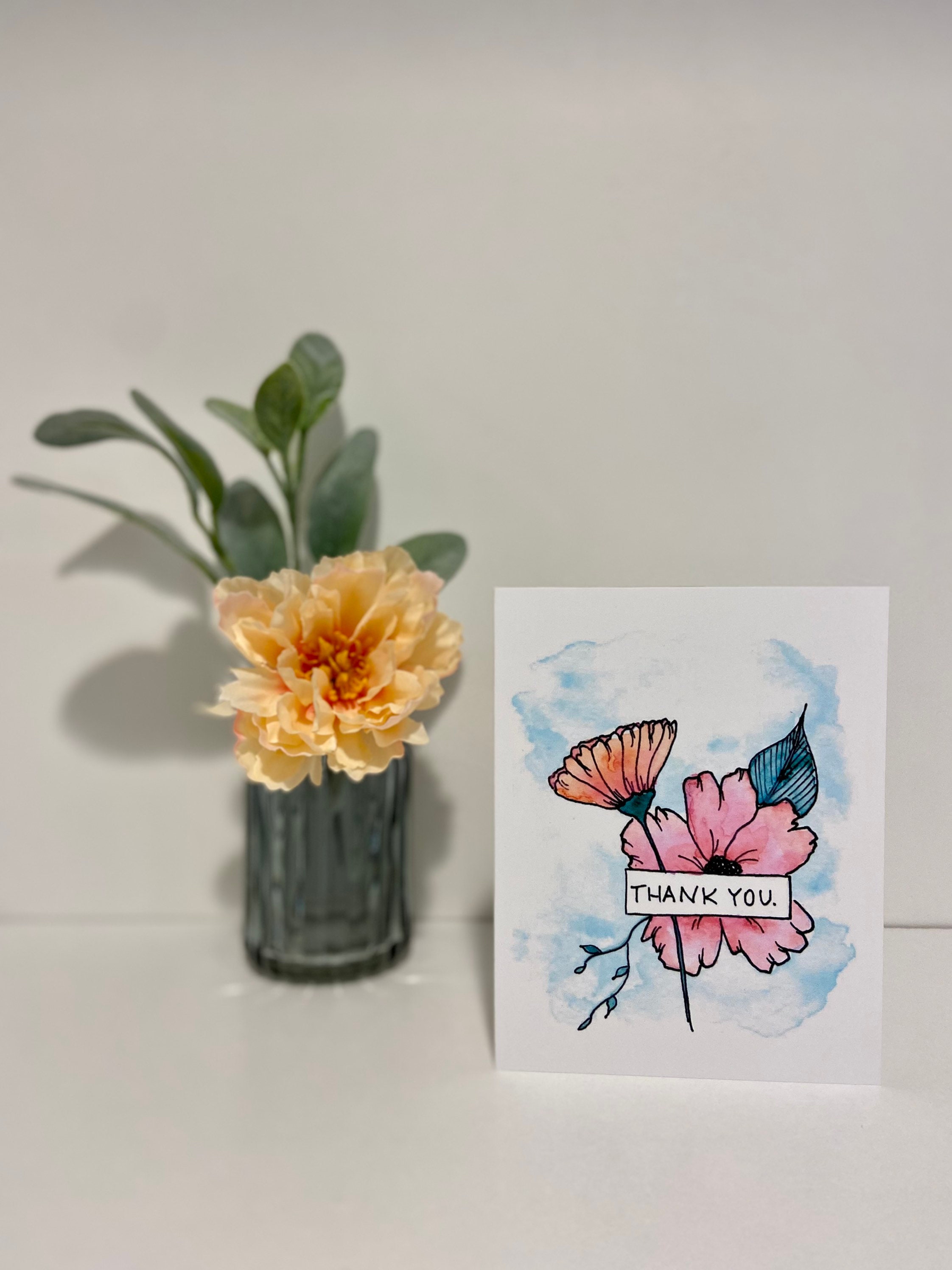 Thank You Set - Floral Series - 6 Pack or 12 Pack Watercolor Blank ...