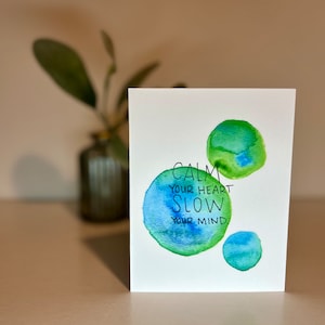 Inspirationskarte - Calm your Heart - Original Aquarell Karte
