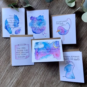 Inspirerende positieve kaarten - Well Wishes 5.0-serie - 6 of 12 pack aquarel blanco kaarten
