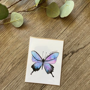 Inspirierende Karte - Vertrauen Sie dem Prozess - Original Aquarell Blanko Karte