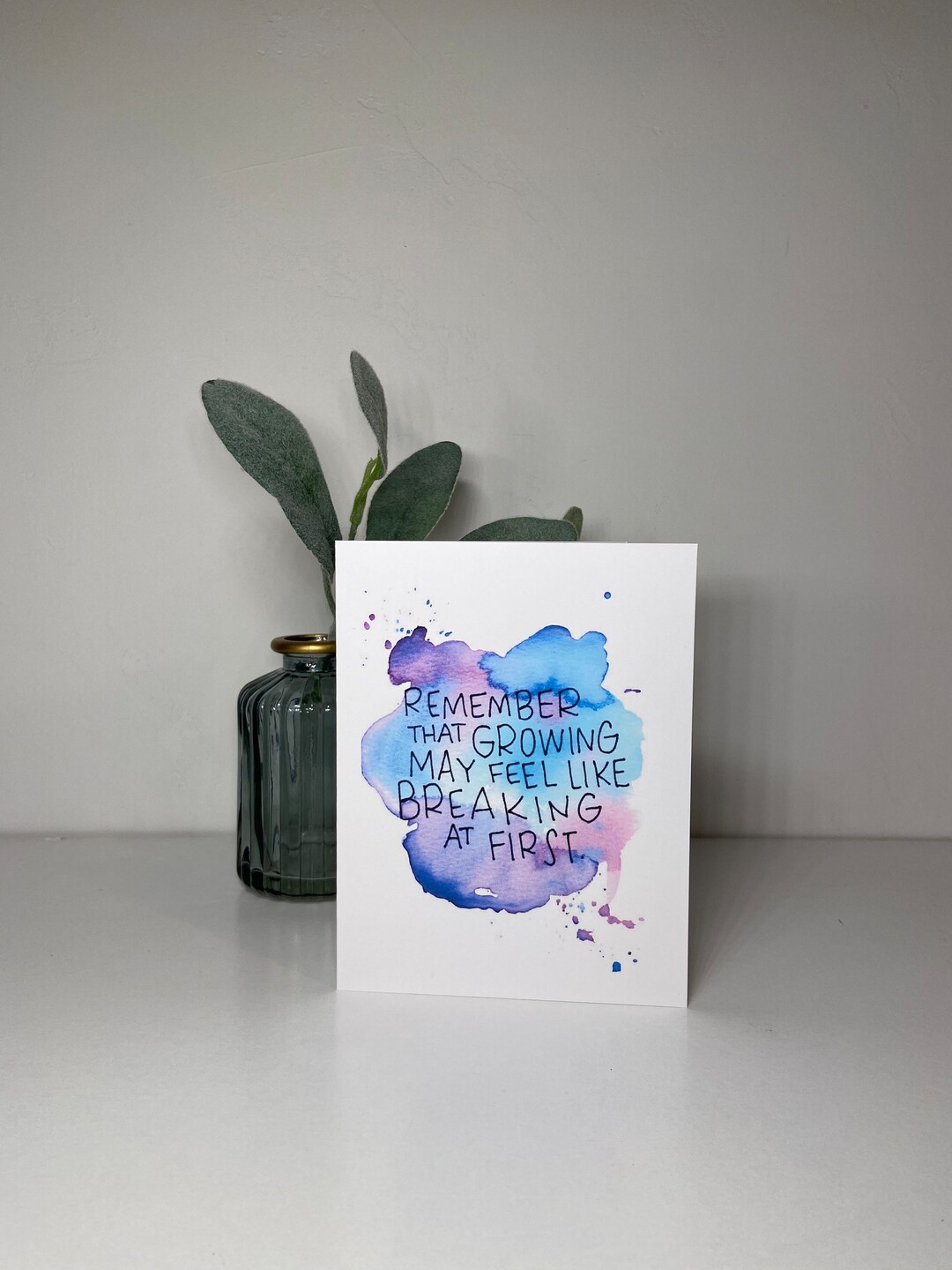 Inspirational Card - Growing - Original Watercolor Blank Card - Etsy