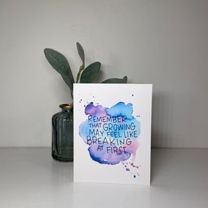 Inspirierende Karte - Wachsend - Original Aquarell leere Karte