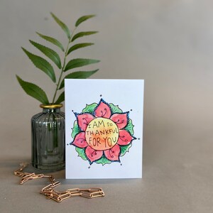 Carte inspirante - Thankful For You - Carte vierge à l’aquarelle originale