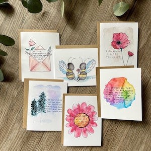 Inspirerende positieve kaarten - Well Wishes 3.0-serie - 6 of 12 pack aquarel blanco kaarten