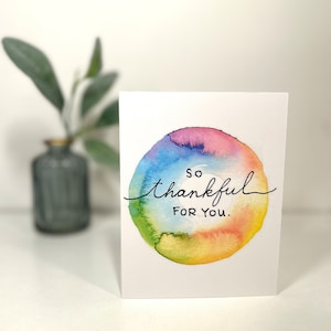 Dankeskarte - So dankbar für Sie - Original Aquarell Blankokarte
