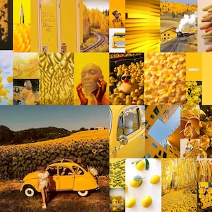 Yellow Mustard Wall Collage Kit 50 Pieces