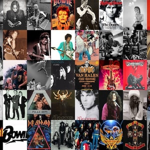 Music Rock Band Aesthetic wall collage kit 50pcs printable
