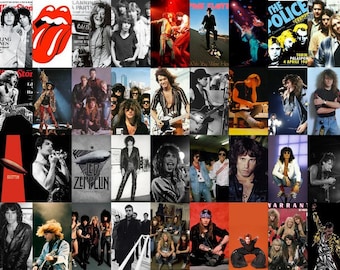 Music Rock Band Kit de collage de pared estético 140pcs imprimible
