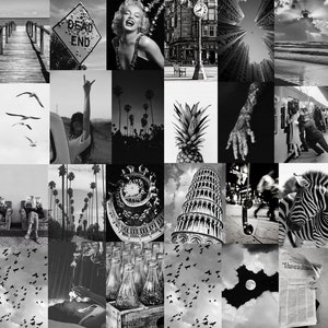 Black and White Aesthetic Wall Collage 115 Kit Pcs Printable Classy ...