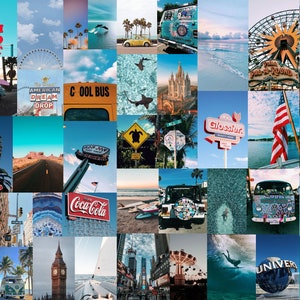 Blue Aesthetic wall collage 70+ pcs printable blue tones vibes
